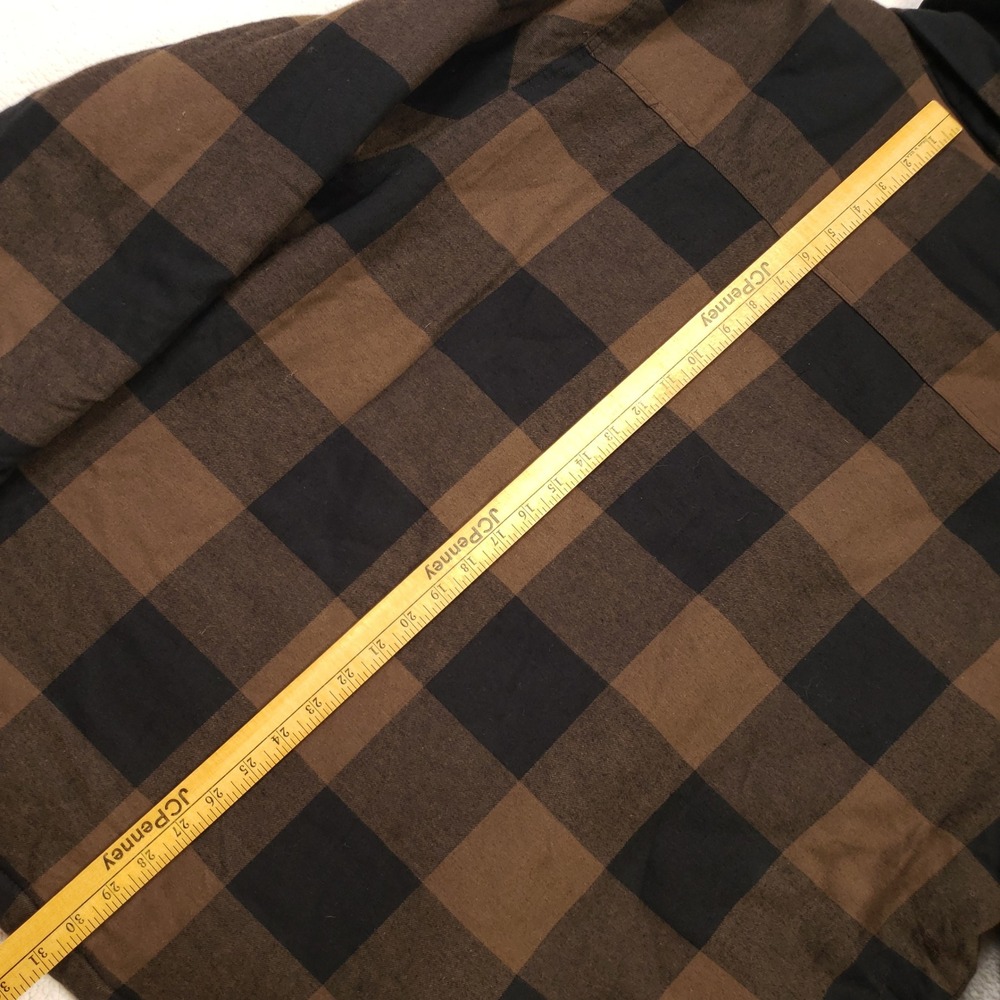 Boston Traders Hooded Shirt Jacket Mens XXL Brown Buffalo Plaid Quilted Grunge - Picture 8 of 13